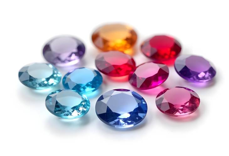 Stunning Set of Colorful Gemstones Round and Oval